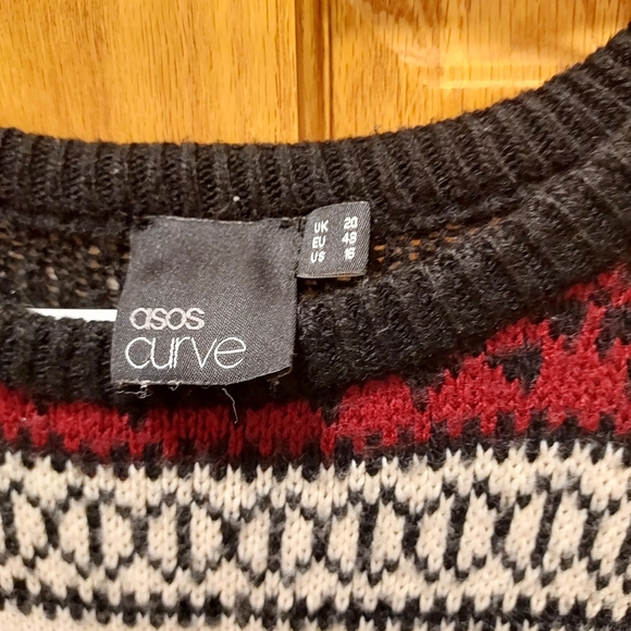 ASOS Curve Size 16 Reindeer Fair Isle Winter Heavy Sweater - Picture 3 of 3